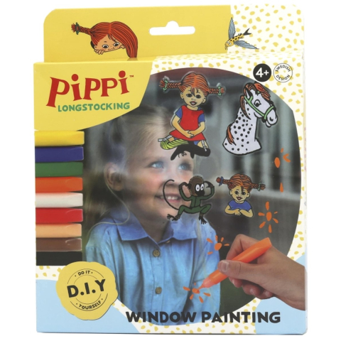 Pippi vinduesmaling m/9 tusser & 4 motiver