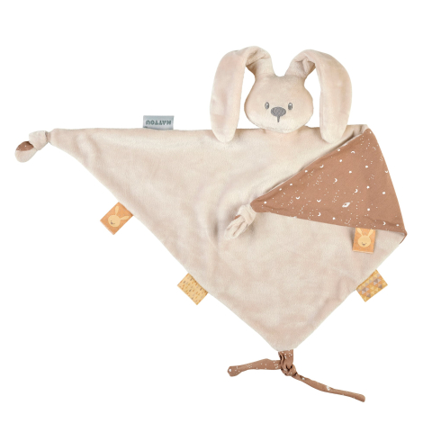 Nattou - Lapidou Cuddle cloth Large, Glow in the dark print - Sand