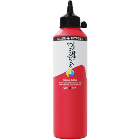 Daler-Rowney System3 Fluid Acrylic 500 ml Cadmium Red Hue
