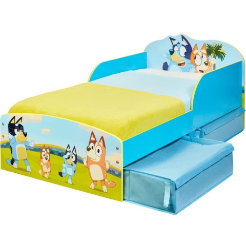 Bluey Kids Toddler Bed with Storage Drawers