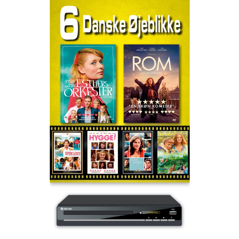 6 Danske Film Øjeblikke & Denver dvd afspiller
