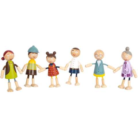 Small Foot - Wooden Dollhouse Family Bendable 6pcs