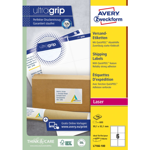 Avery Shipping labels for parcels (UltraGrip)