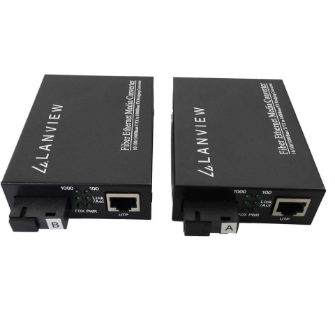 Lanview - transmitter and receiver - fibre media converter - 1GbE