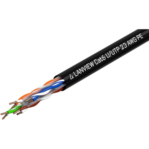 Lanview bulk cable - 305 m - black - Zwart - 305m