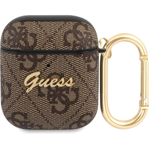 GUESS GUA24GSMW AirPods cover brown / brown 4G Script Metal Collection