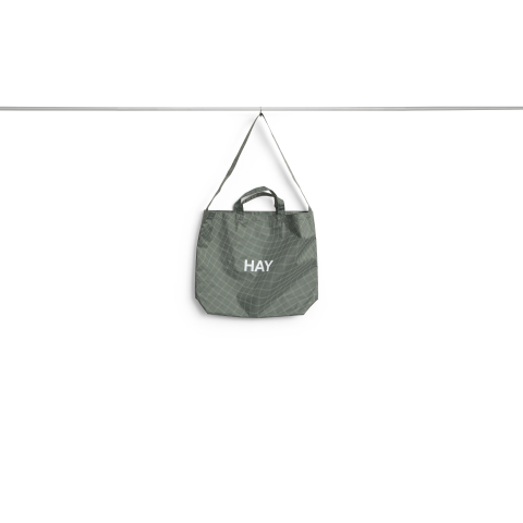 HAY - Grid Crossover Bag - Medium - Donkergroen