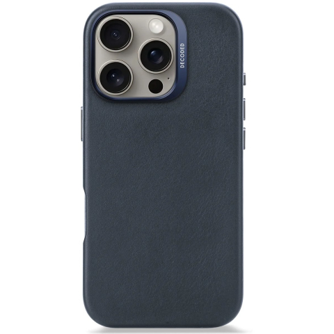 Decoded Leather Backcover for iPhone 16 Pro Navy