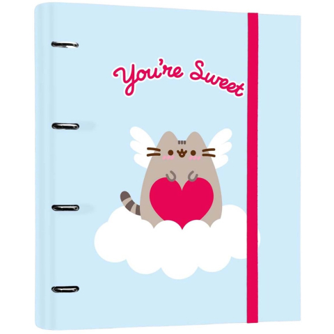 Pusheen - A4 binder from the Purrfect Love collection with sheets - 4 rings elastic band
