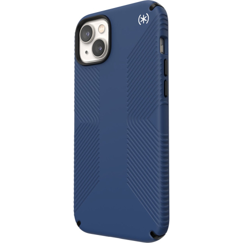 Speck Presidio2 Grip - Anti-slip iPhone 15 Plus / 14 Plus Case - Coastal Blue / Black / White