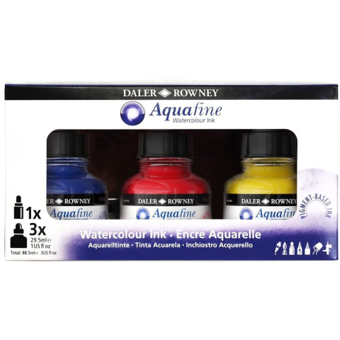 Daler-Rowney Aquafine Starter Ink Set 3x29.5 ml