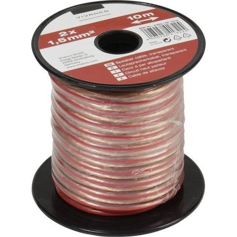 Vivanco Speaker cable mini spool 2×1.5 mm² 10m