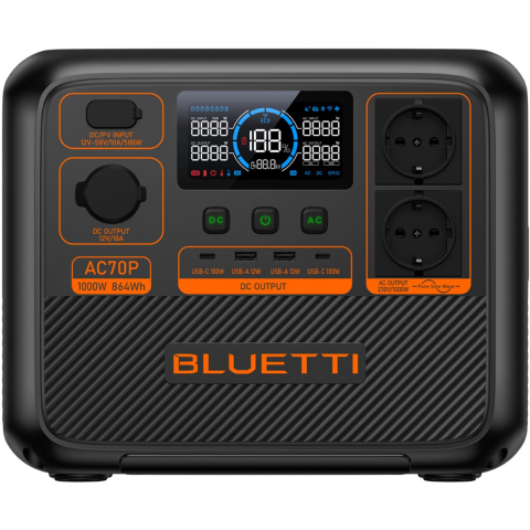 BLUETTI PowerOak AC70P - Portable Power Station - 864Wh