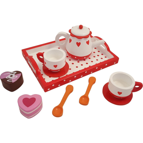 Playwood Tea set Hearts/Dot