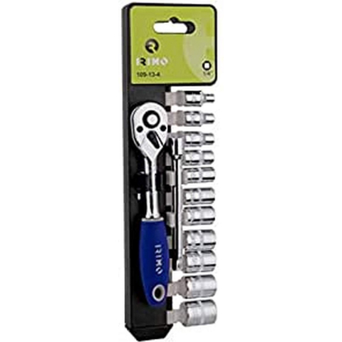 VAERK Socket wrench set 1/4" 13 parts 4-14mm