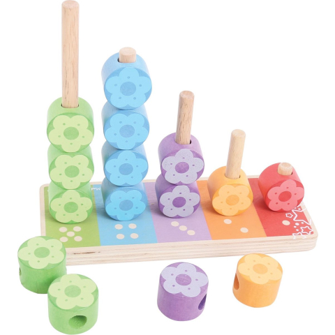 Bigjigs Wooden Stacking Game Flowers 16 pcs.