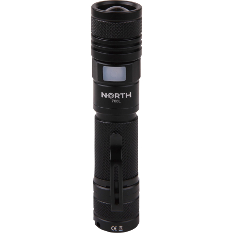 NORTH Flashlight 700 Lumen Zoom Black Aviation Aluminium 7W
