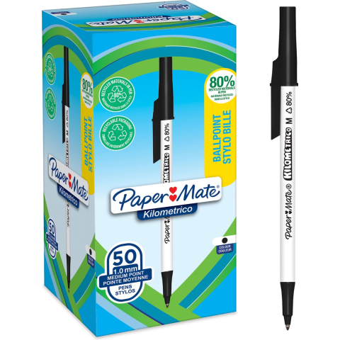 Paper Mate Kilometrico Recycled M 1.0 mm Black 50-Tuck