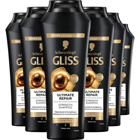 Gliss Kur Shampoo - Ultimate Repair - Voordeelverpakking (6 x 250 ml)