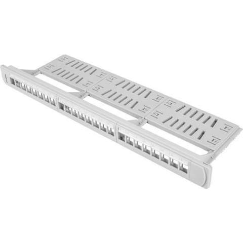 Lanberg PPKS-1124-S Patch Panel Blank 24-Port 1U with Organizer for Keystone Modules Grey
