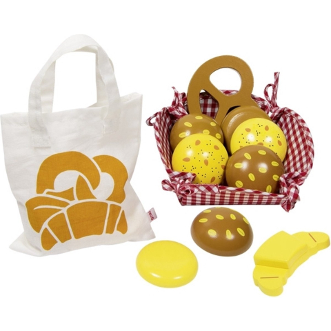 Goki Breakfast Basket/Picnic Set with Wooden Bread