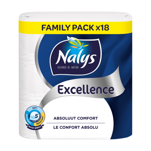 Nalys Excellence 5-laagse maxirol 18 rollen in papieren verpakking