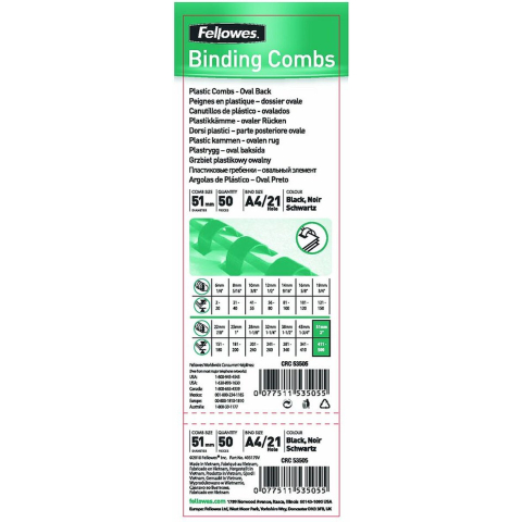 Fellowes Plastic Comb Oval