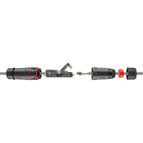 Pro Outdoor (IP68) LAN cable Connector CAT 6 UTP unshielded - Zwart