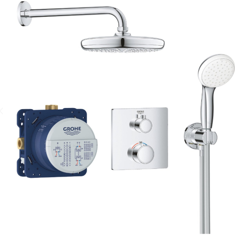 Grohe Grohtherm shower system for built-in chrome