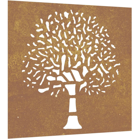 VidaXL Wanddecoratie tuin boomontwerp 55x55 cm cortenstaal