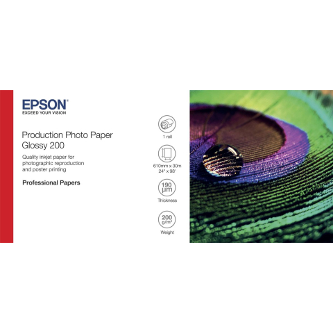 Epson Production - photo Papier - 1 roll(s) - Roll (60.96 cm x 30 m) - 200 g/m²
