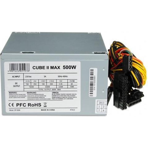 iBOX CUBE II Voeding - 500 Watt - 120 mm - ATX 2.2 - 80 Plus
