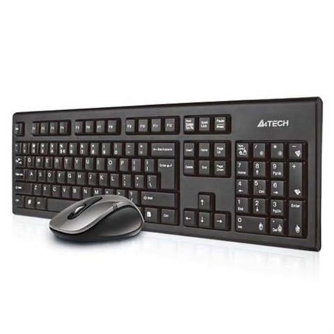 A4Tech V-Track 7100N PADLESS Draadloos PC - Keyboard and mouse set - Engels - Zwart
