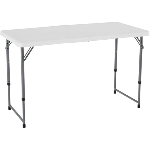 Lifetime Verstelbare Hoogte Vouwtafel - 4'x2' (122 x 60 cm), witte graniet