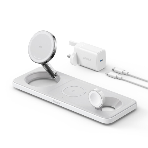 Anker MagGo-1 universele witte draadloze USB-oplader met ingebouwde snellading