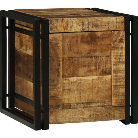 VidaXL Opbergbox bruin en zwart 40 x 40 x 40 cm massief mango hout