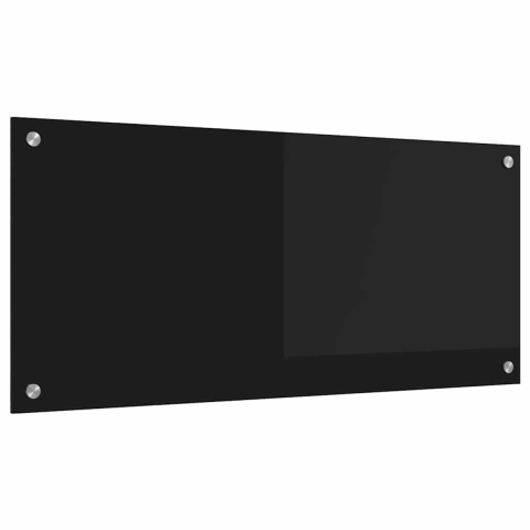 VidaXL Keukenachterwand zwart 90 x 40 cm gehard glas