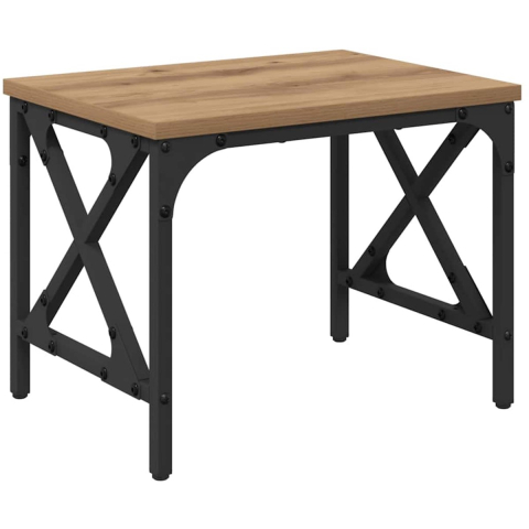 VidaXL Printerstand artisanaal eiken 40 x 30 x 31 cm bewerkt hout