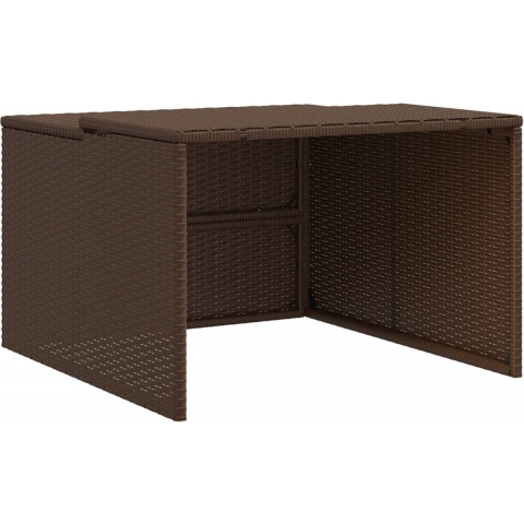 VidaXL Garage voor robotmaaier 86x90x52/57 cm poly rattan bruin