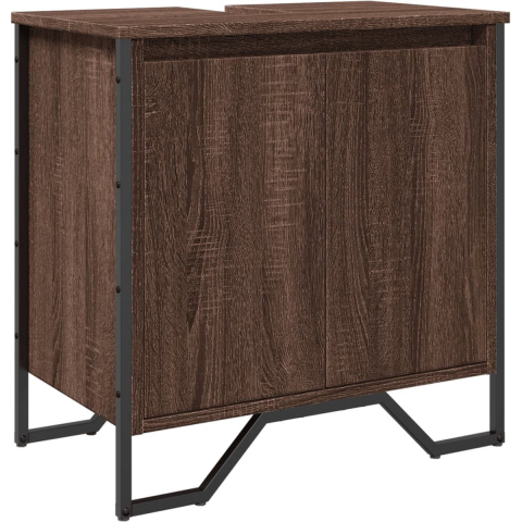VidaXL Wastafelkast 60x35x60 cm bewerkt hout bruin eikenkleurig