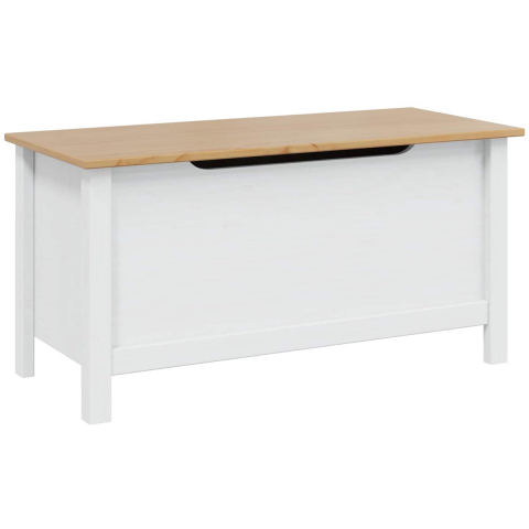 VidaXL Opbergbox hill wit en honingbruin 90 x 40 x 45 cm