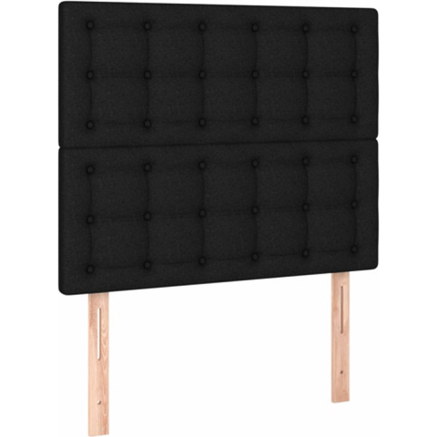 VidaXL Hoofdbord zwart 100x5x118/128 cm stof