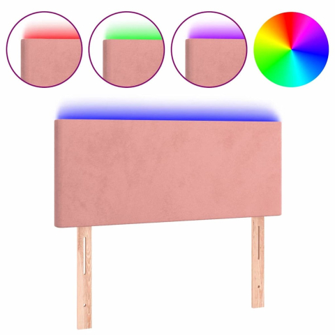 VidaXL Hoofdbord led 90x5x78/88 cm fluweel roze