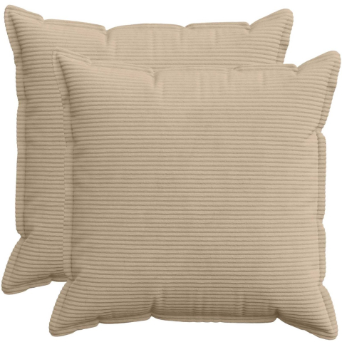 VidaXL Kussensloop 2 st houten taupe 60 x 60 cm corduroy