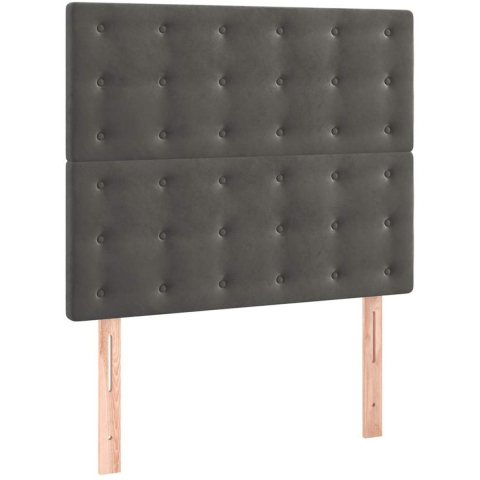 VidaXL Hoofdbord donkergrijs 80x5x118/128 cm fluweel