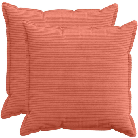 VidaXL Kussensloop 2 st houten rood-oranje 65 x 65 cm corduroy