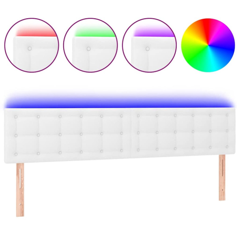 VidaXL Hoofdbord led 160x5x78/88 cm kunstleer wit