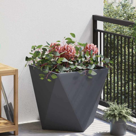VidaXL Plantenbak antraciet 50 x 50 x 50 cm staal
