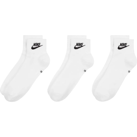 Nike Everyday Essential Enkelsokken 3-Pack Wit Zwart