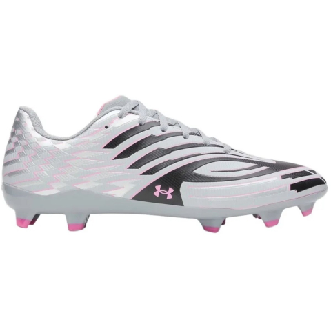 Under Armour Shadow Select 4 Gras Voetbalschoenen (FG) Grijs Zwart Roze